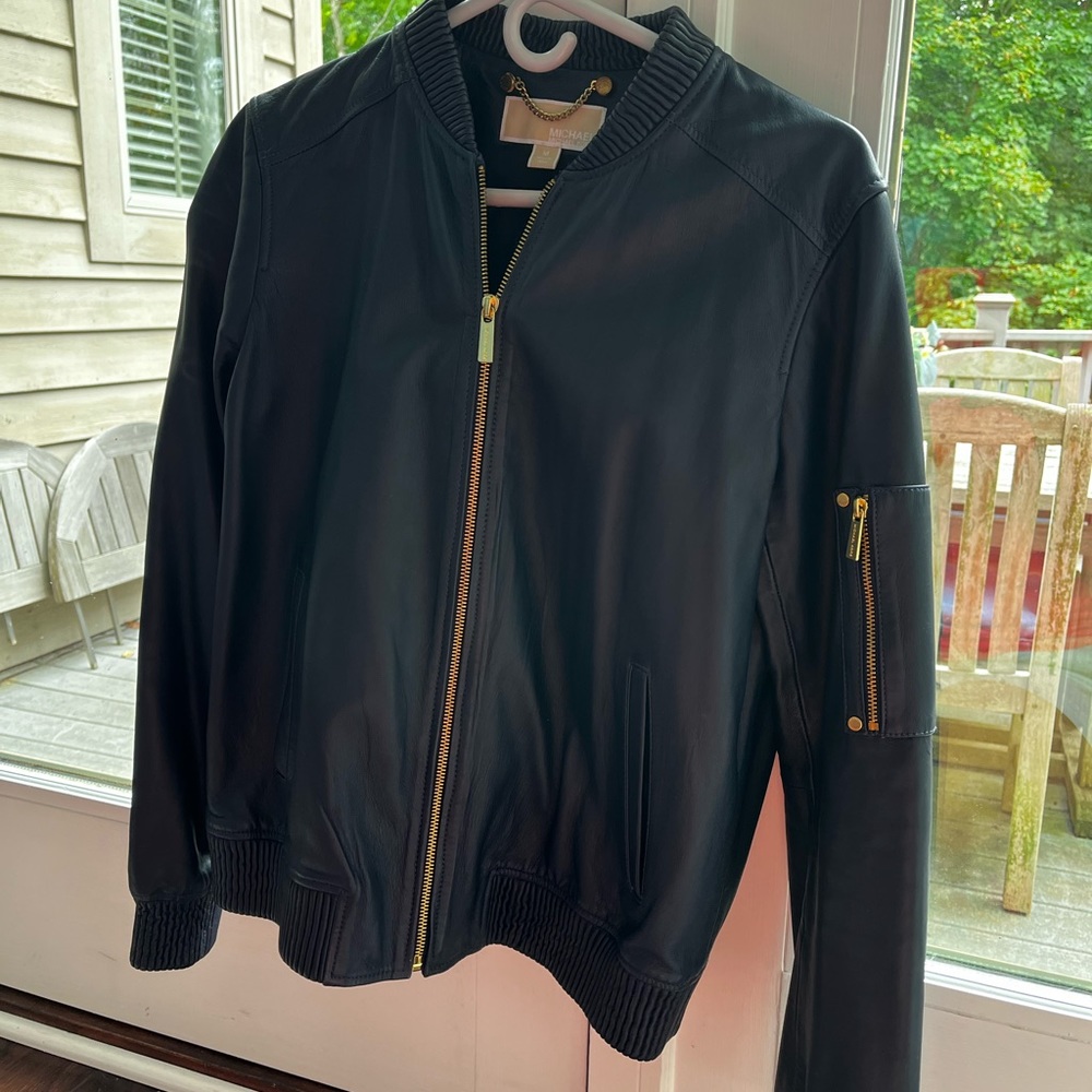 Michael Kors leather jacket for women size medium